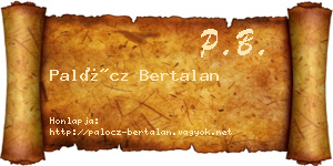 Palócz Bertalan névjegykártya